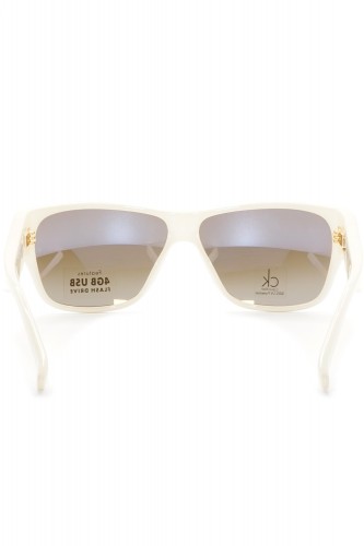 Calvin Klein - Occhiali da sole in celluloide squadrati unisex avorio - CK3084S