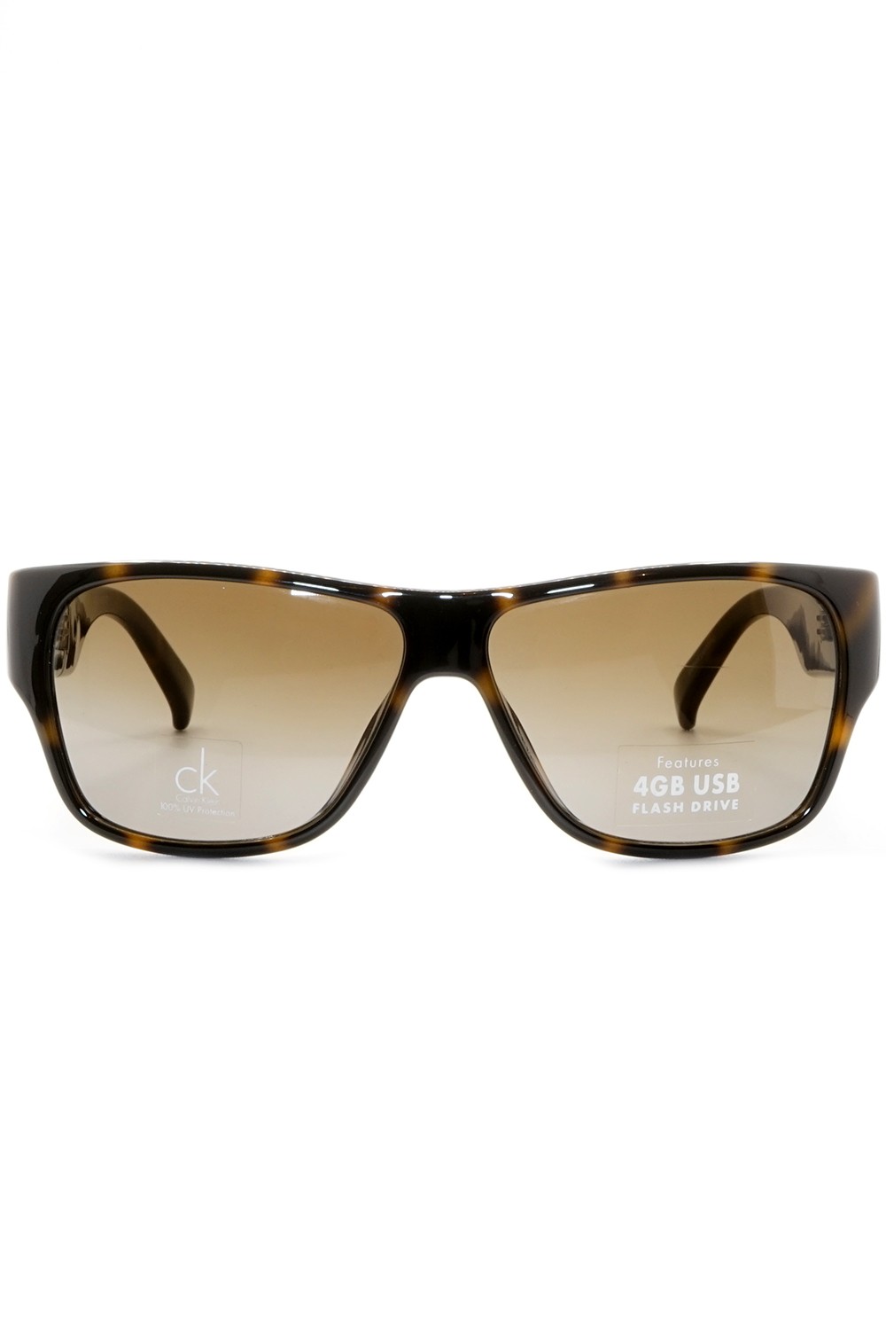 Calvin Klein - Occhiali da sole in celluloide squadrati unisex tartarugato -