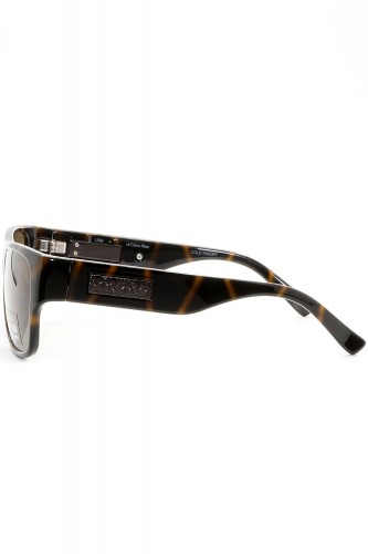 Calvin Klein - Occhiali da sole in celluloide squadrati unisex tartarugato -