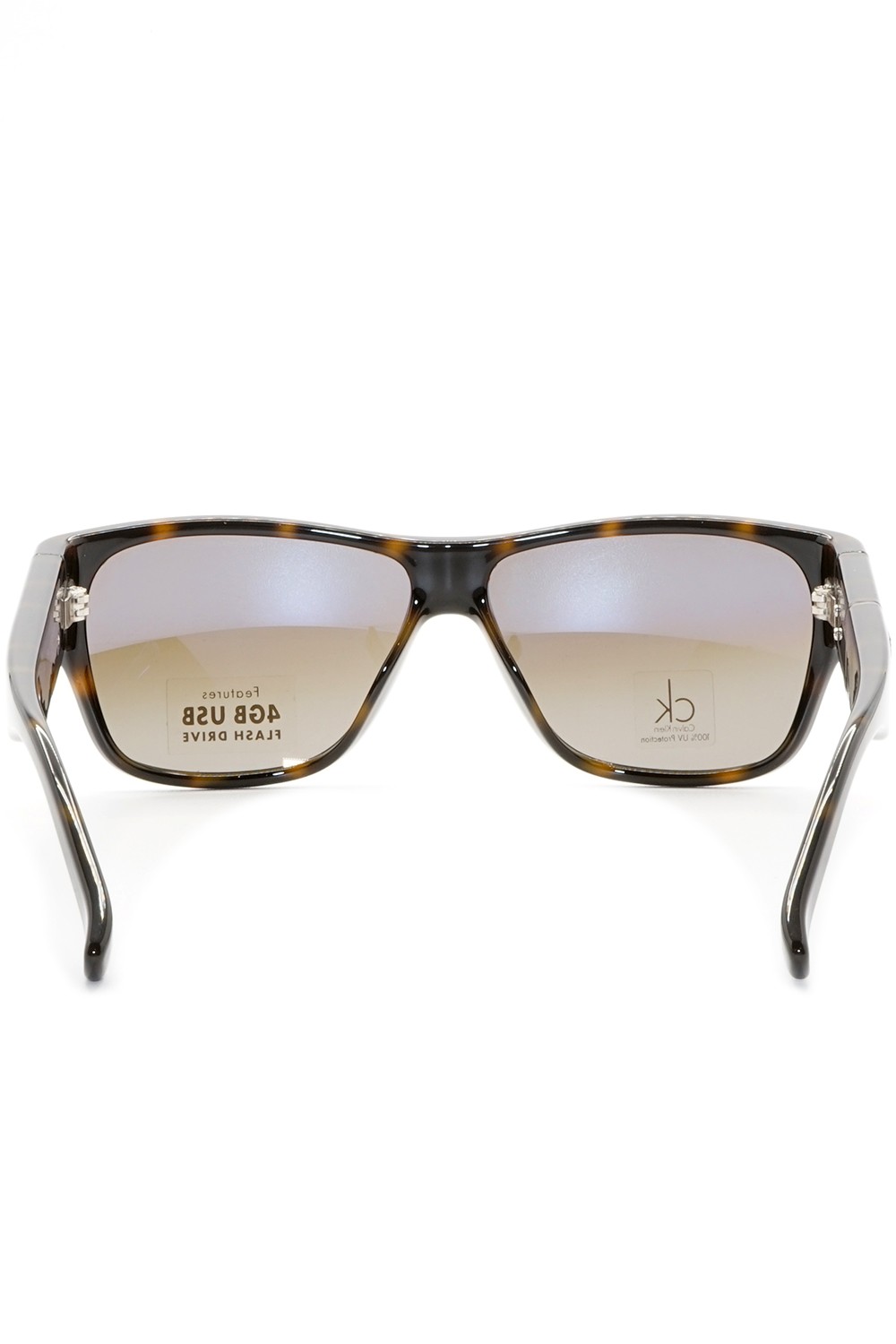 Calvin Klein - Occhiali da sole in celluloide squadrati unisex tartarugato -