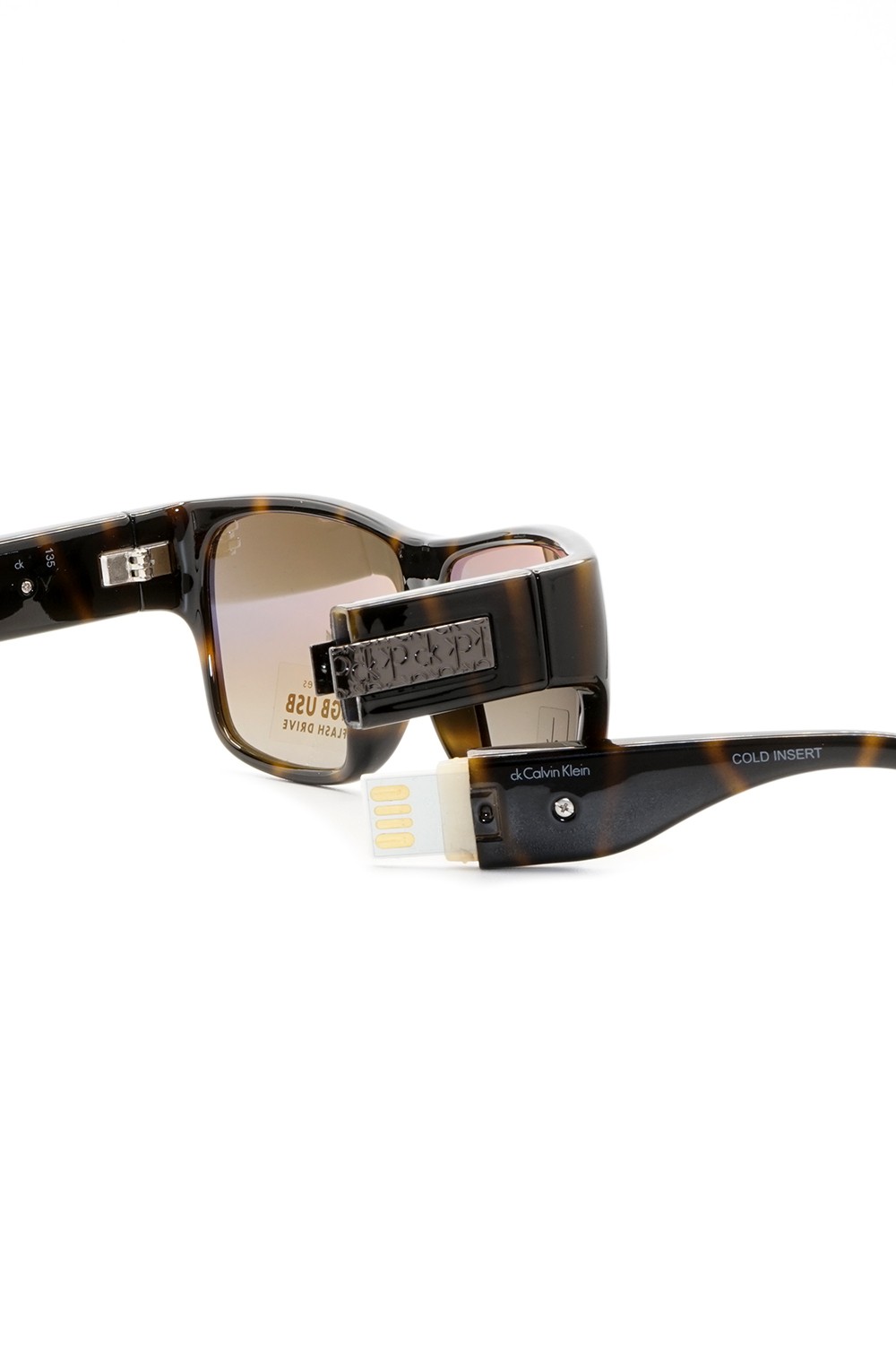 Calvin Klein - Occhiali da sole in celluloide squadrati unisex tartarugato -