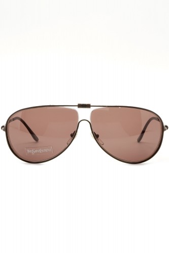 Yves Saint Laurent - Occhiali da sole in metallo a goccia unisex marrone - 2