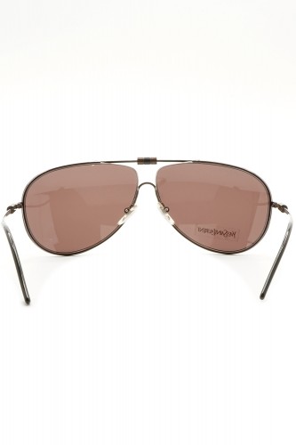 Yves Saint Laurent - Occhiali da sole in metallo a goccia unisex marrone -