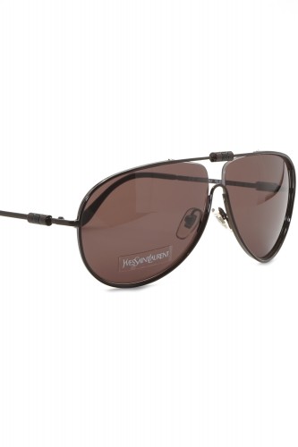 Yves Saint Laurent - Occhiali da sole in metallo a goccia unisex marrone -