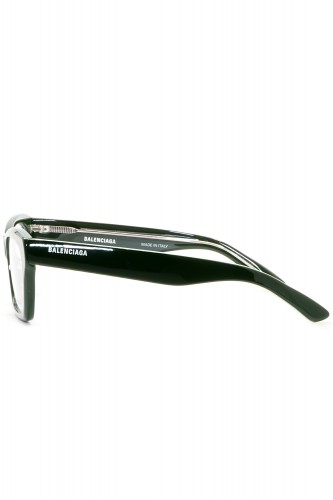 Balenciaga - Occhiali da vista in celluloide rettangolari unisex verde -