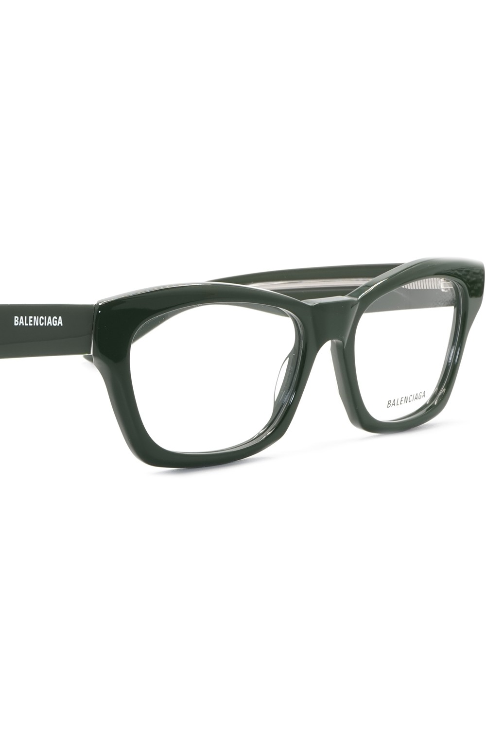 Balenciaga - Occhiali da vista in celluloide rettangolari unisex verde -