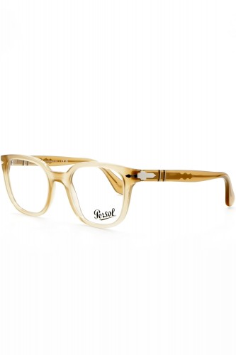 Persol - Occhiali da vista in celluloide squadrati unisex beige - 3263V 1169