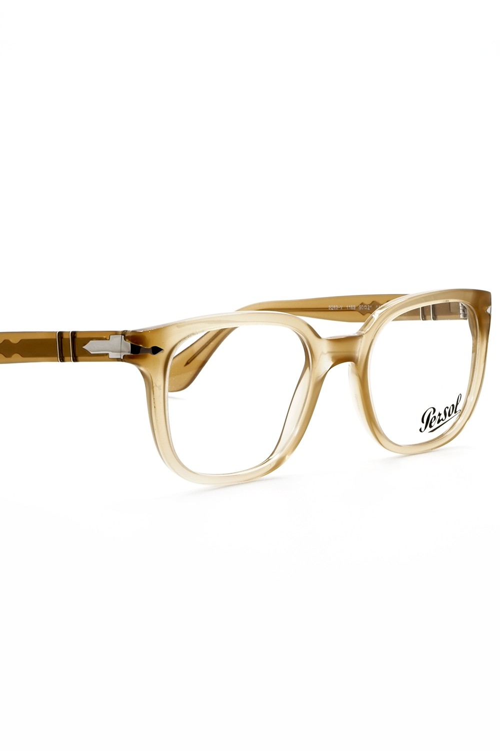 Persol - Occhiali da vista in celluloide squadrati unisex beige - 3263V 1169