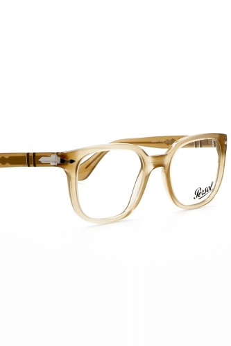 Persol - Occhiali da vista in celluloide squadrati unisex beige - 3263V 1169