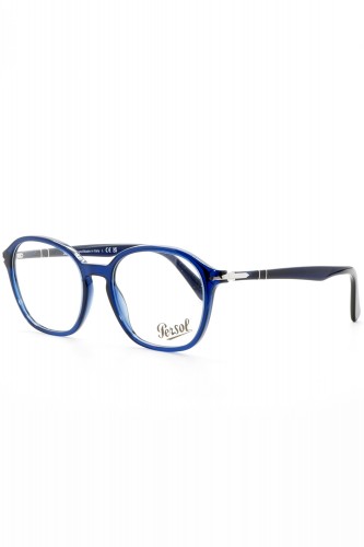 Persol - Occhiali da vista in celluloide tondi unisex blu - 3296V 181