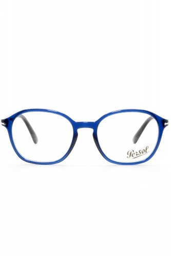 Persol - Occhiali da vista in celluloide tondi unisex blu - 3296V 181 2