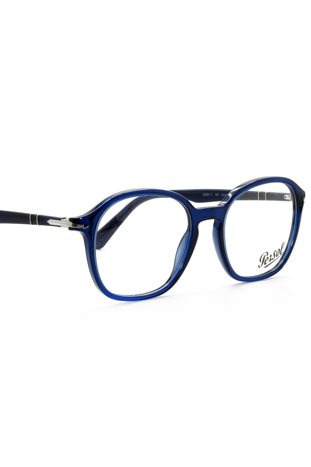 Persol - Occhiali da vista in celluloide tondi unisex blu - 3296V 181