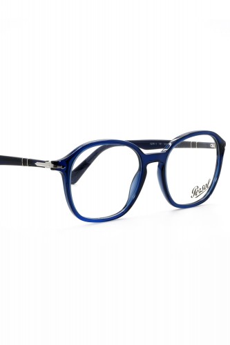 Persol - Occhiali da vista in celluloide tondi unisex blu - 3296V 181