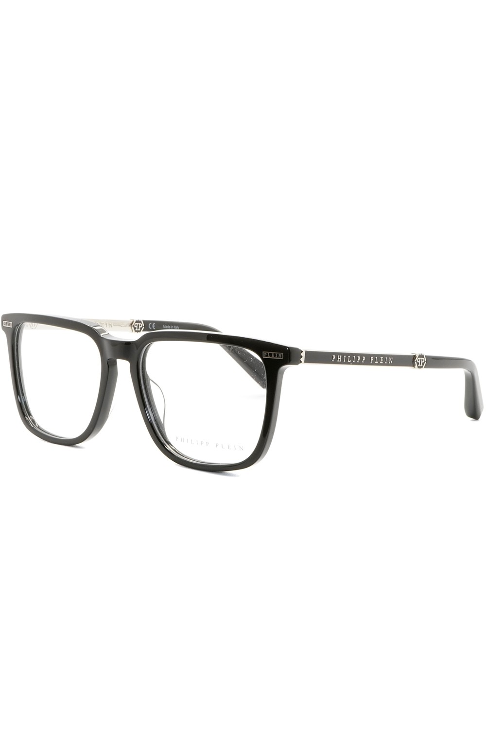 Philipp Plein - Occhiali da vista in celluloide squadrati unisex nero - VPP058