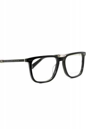 Philipp Plein - Occhiali da vista in celluloide squadrati unisex nero - VPP058