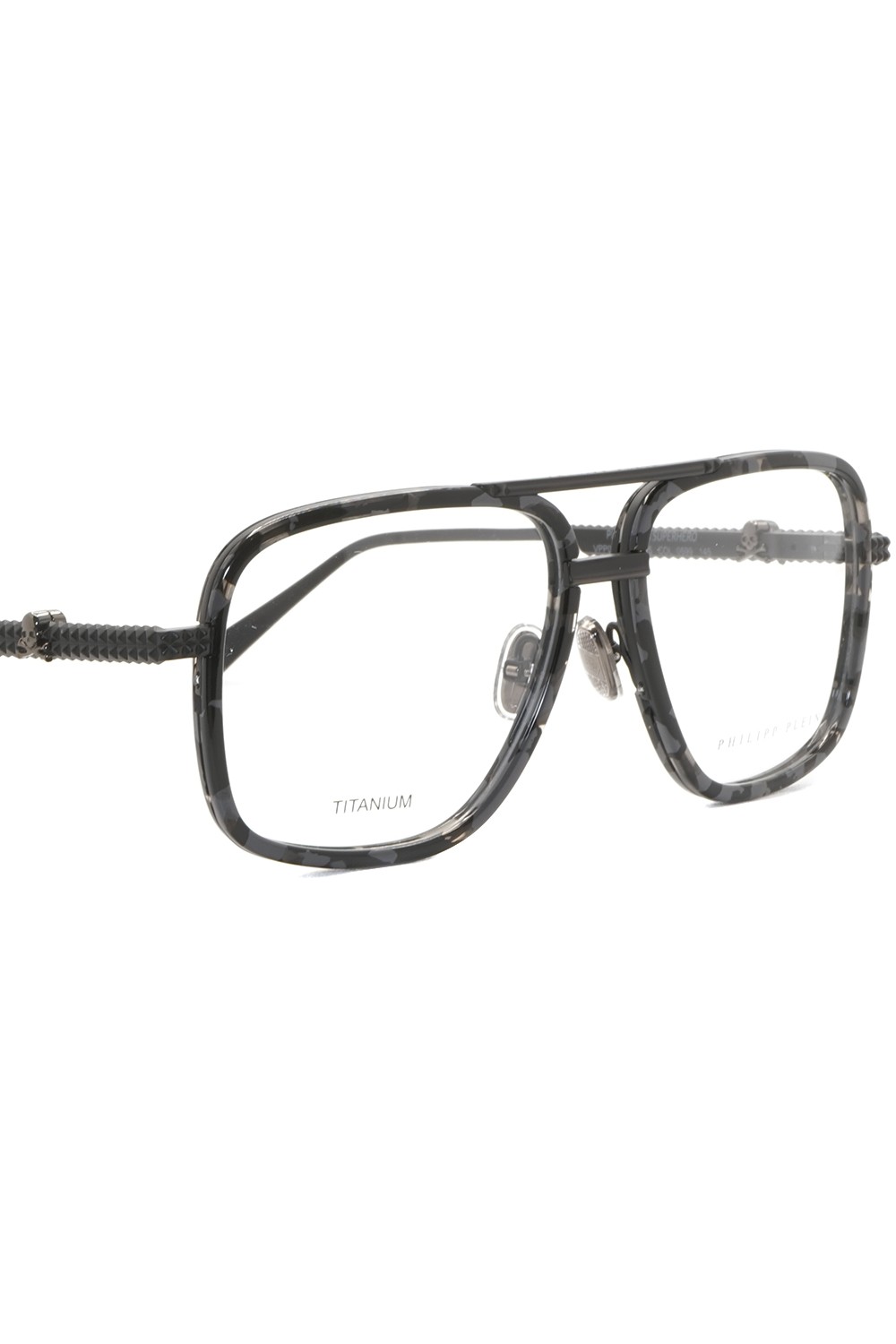 Philipp Plein - Occhiali da vista combinati squadrati unisex camouflage -