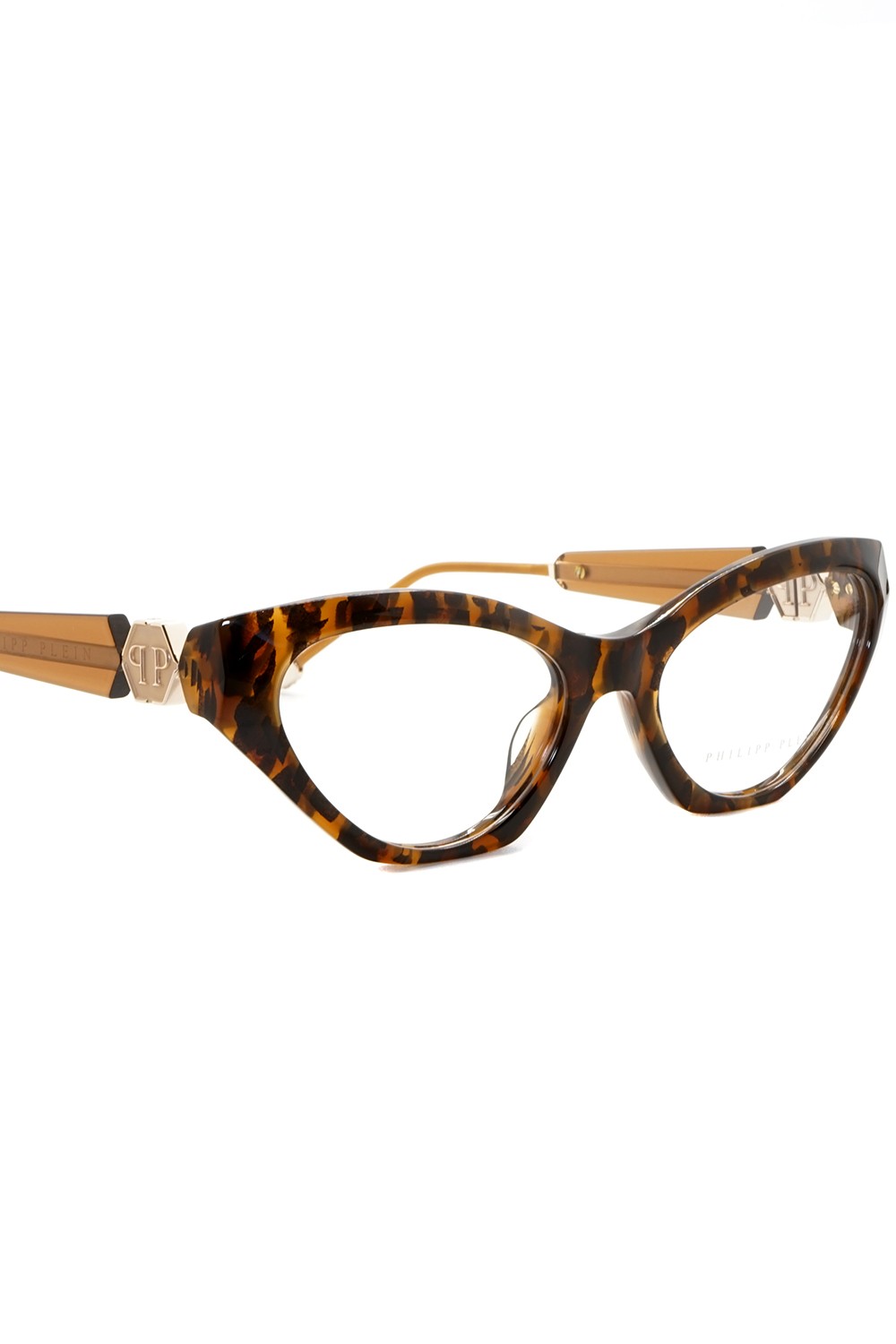 Philipp Plein - Occhiali da vista in celluloide cat eye per donna tartarugato -