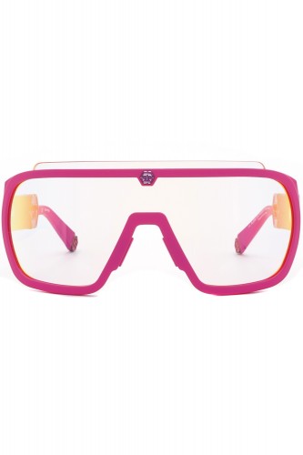 Philipp Plein - Occhiali da sole in plastica avvolgenti unisex fucsia - SPP078