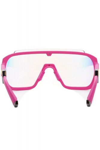 Philipp Plein - Occhiali da sole in plastica avvolgenti unisex fucsia - SPP078