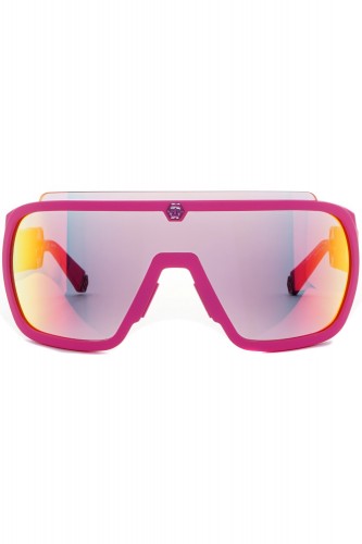 Philipp Plein - Occhiali da sole in plastica avvolgenti unisex fucsia - SPP078