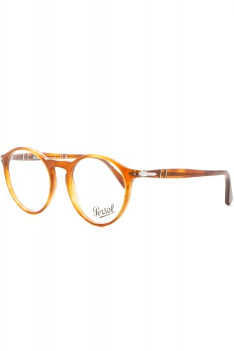 Persol - Occhiali da vista in celluloide tondi unisex tartarugato chiaro -