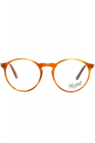 Persol - Occhiali da vista in celluloide tondi unisex tartarugato chiaro - 2