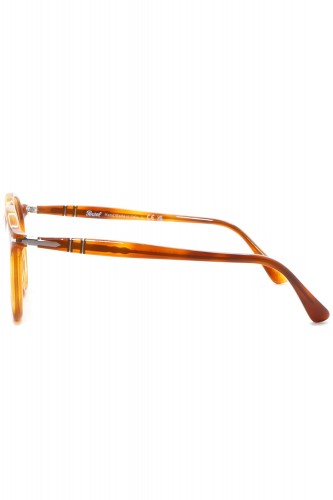 Persol - Occhiali da vista in celluloide tondi unisex tartarugato chiaro -