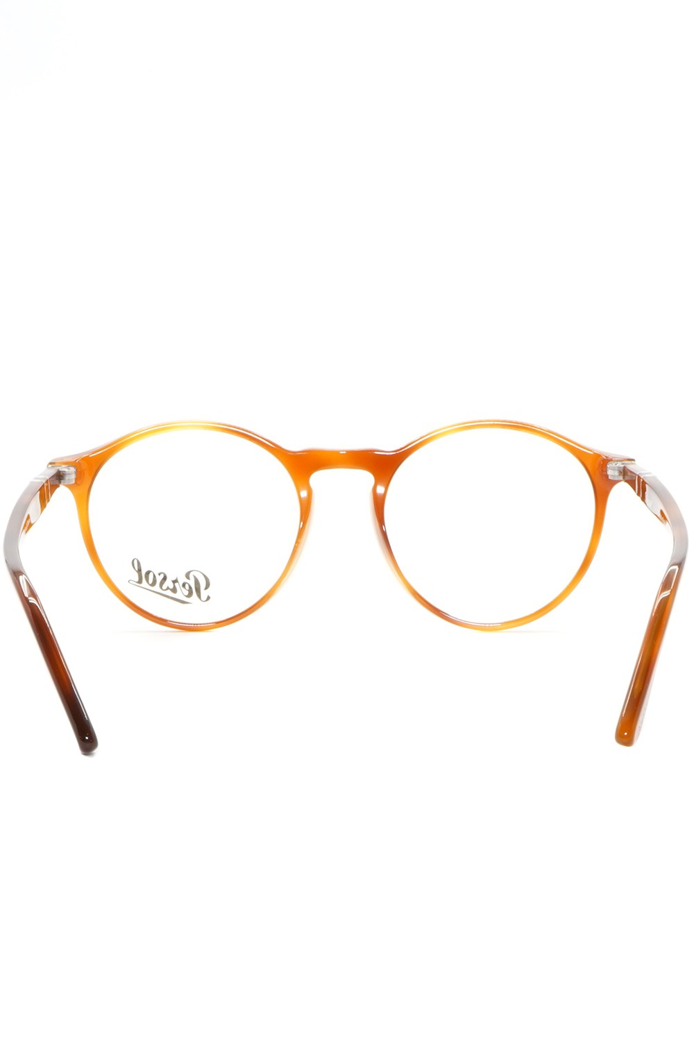 Persol - Occhiali da vista in celluloide tondi unisex tartarugato chiaro -