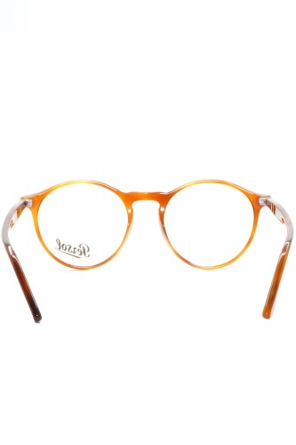 Persol - Occhiali da vista in celluloide tondi unisex tartarugato chiaro -