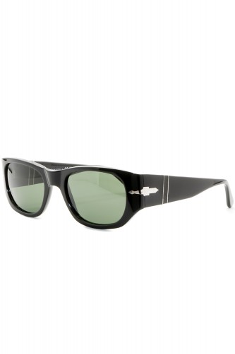 Persol - Occhiali da sole in celluloide rettangolari unisex nero - 3307S 95/31