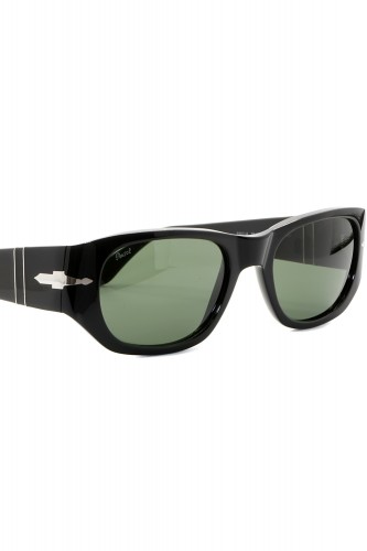 Persol - Occhiali da sole in celluloide rettangolari unisex nero - 3307S 95/31