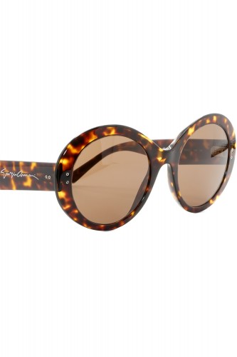 Giorgio Armani - Occhiali da sole in celluloide tondi per donna tartarugato -