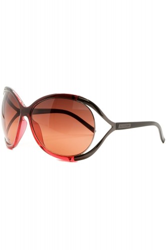 Valentino - Occhiali da sole in celluloide a farfalla per donna amarena -