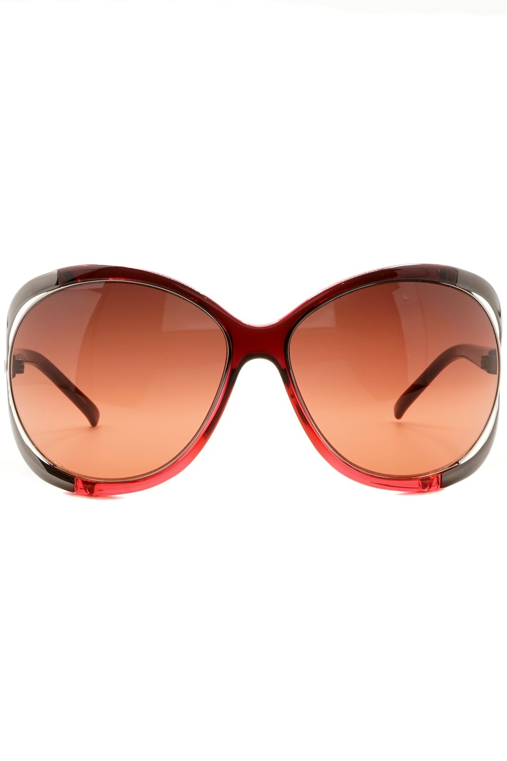 Valentino - Occhiali da sole in celluloide a farfalla per donna amarena -