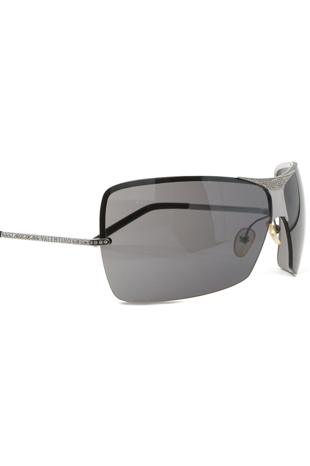 Valentino - Occhiali da sole in metallo avvolgenti per donna argento - 5492/S