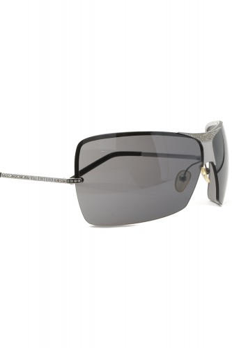 Valentino - Occhiali da sole in metallo avvolgenti per donna argento - 5492/S