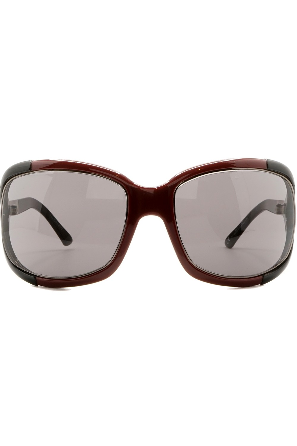 Valentino - Occhiali da sole in celluloide squadrati per donna bordeaux -