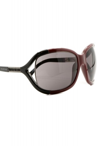 Valentino - Occhiali da sole in celluloide squadrati per donna bordeaux -