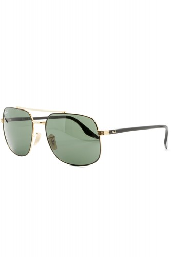 Ray-Ban - Occhiali da sole in metallo squadrati unisex nero/oro - RB3699 9000/31