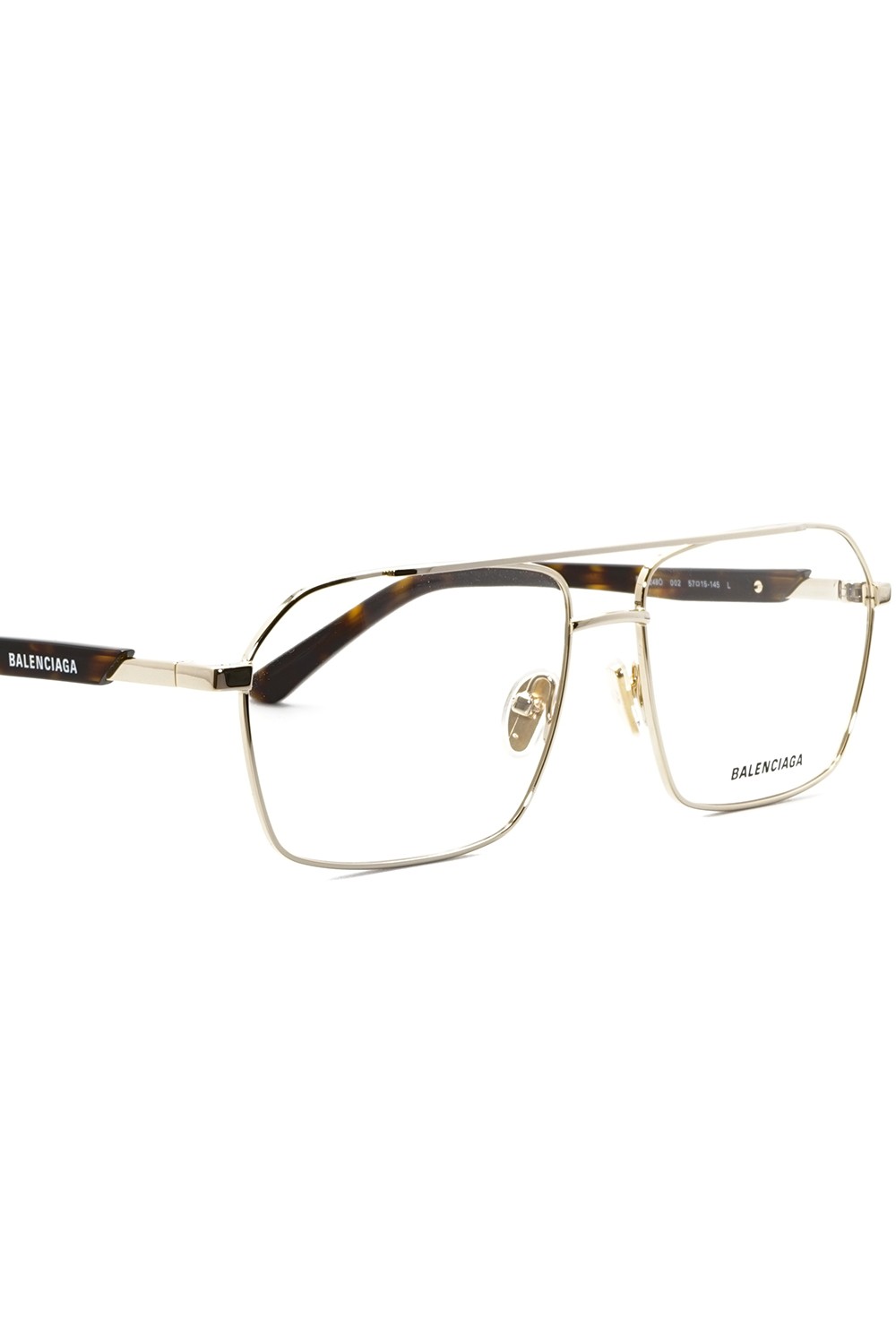 Balenciaga - Occhiali da vista in metallo rettangolari unisex oro - BB0248 002