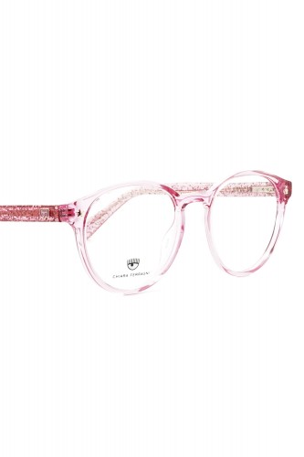 Chiara Ferragni - Occhiali da vista in celluloide tondi per ragazza rosa -