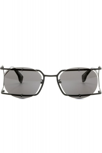 Marcelo Burlon County Of Milan - Occhiali da sole in metallo tondi unisex nero