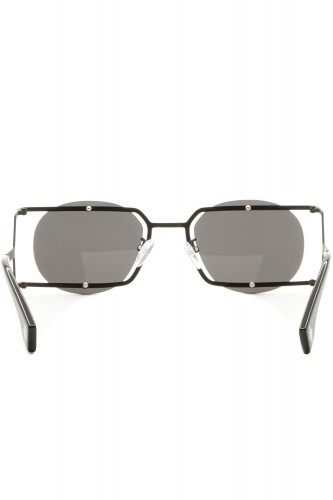 Marcelo Burlon County Of Milan - Occhiali da sole in metallo tondi unisex nero