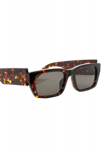 Palm Angels - Occhiali da sole in celluloide rettangolari unisex tartarugato -