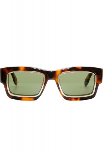 Palm Angels - Occhiali da sole in celluloide squadrati unisex tartarugato -