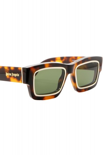 Palm Angels - Occhiali da sole in celluloide squadrati unisex tartarugato -