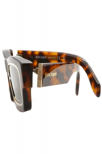 Palm Angels - Occhiali da sole in celluloide squadrati unisex tartarugato -