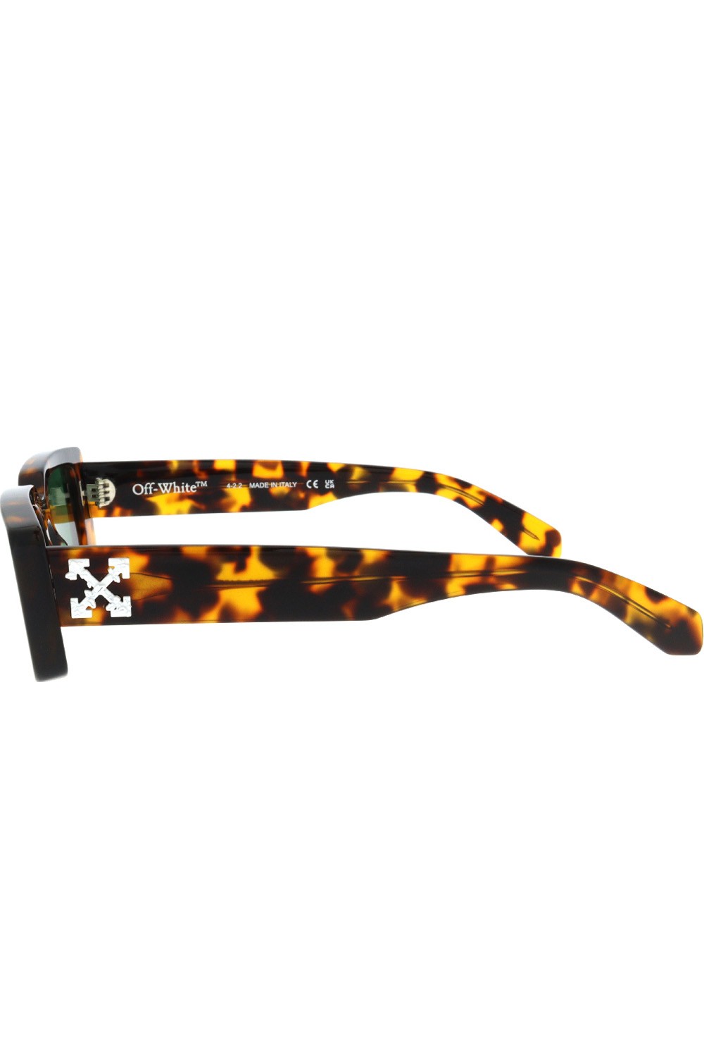 Off-White - Occhiali da sole in celluloide rettangolari unisex tartarugato -