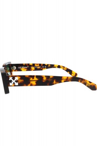 Off-White - Occhiali da sole in celluloide rettangolari unisex tartarugato -