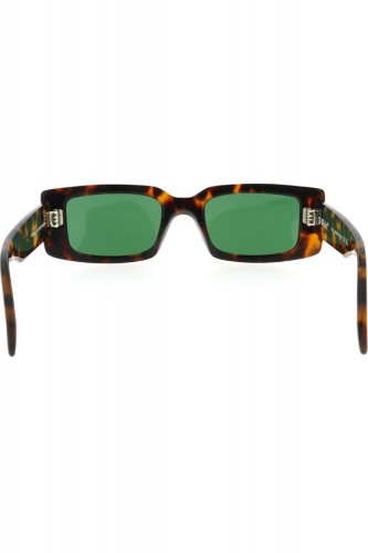 Off-White - Occhiali da sole in celluloide rettangolari unisex tartarugato -